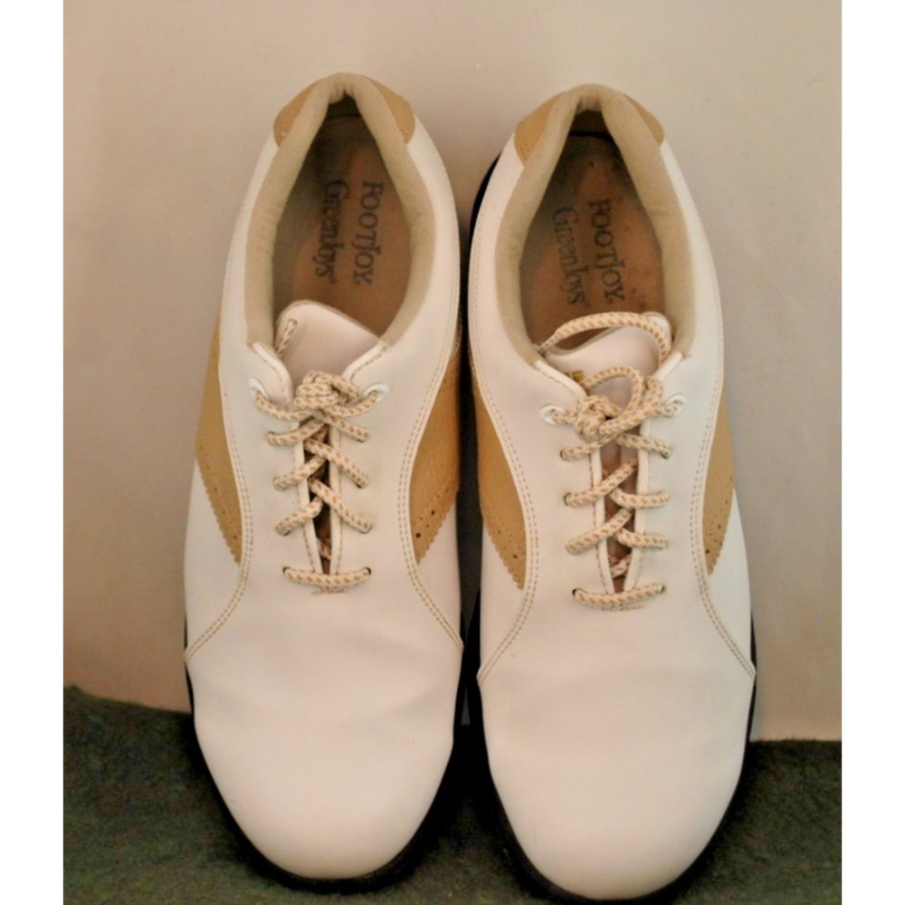 FootJoy FJ GreenJoys Women's Golf Shoes Cleats White Tan Size 10M - Picture 8 of 8